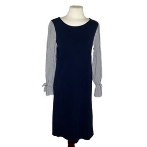 Cottagecore Crown & Ivy Dress Sz S Blue  Striped nautical coastal